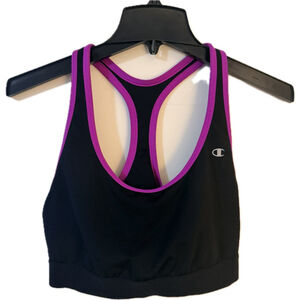 Champion Sports Bra Black with Purple Trim Size XL (b10)